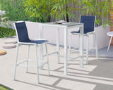 Nizuc Contemporary Outdoor Patio Barstools - Durable Aluminum Frame with Waterproof Mesh Design