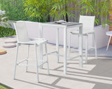 Nizuc Contemporary Outdoor Patio Barstools - Durable Aluminum Frame with Waterproof Mesh Design
