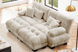 CLOUDIES 94" Loveseat with 2 Ottomans