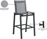 Nizuc Contemporary Outdoor Patio Barstools - Durable Aluminum Frame with Waterproof Mesh Design