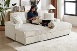 ZYLO 84" Loveseat with 2 Ottomans