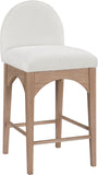 Waldorf Stool - Elegant Art Deco Chenille Fabric Counter Height Stool with Solid Ash Wood Design