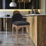 Waldorf Boucle Fabric Counter Stool – Elegant Solid Ash Wood Design for Cozy Dining Experiences