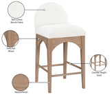 Waldorf Boucle Fabric Counter Stool – Elegant Solid Ash Wood Design for Cozy Dining Experiences