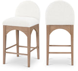 Waldorf Boucle Fabric Counter Stool – Elegant Solid Ash Wood Design for Cozy Dining Experiences