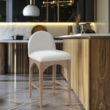 Waldorf Boucle Fabric Counter Stool – Elegant Solid Ash Wood Design for Cozy Dining Experiences