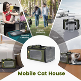 Waterdrop Airline Approved Protable Foldable Cat Carrier, Top Open and Breathable Mesh boxes for household pets, Travel Friendly Pet Travel Carrier for Cat and Little Dog(Blue)