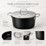 Ceramic Nonstick Stock Pot with Lid, 4.5-Qt
