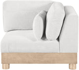 Turin - Chenille Fabric Upholstered Modular Corner Chair - Natural Base