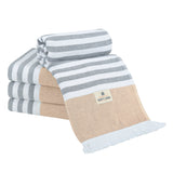 4 Packed Terry Peshtemal and Premium Beach Towel, Mediterranean Cotton Turkish Peshtemals, 35" x 60", Modern & Traditional Turkish Bath Towels