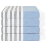 4 Packed Terry Peshtemal and Premium Beach Towel, Mediterranean Cotton Turkish Peshtemals, 35" x 60", Modern & Traditional Turkish Bath Towels