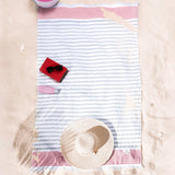 4 Packed Terry Peshtemal and Premium Beach Towel, Mediterranean Cotton Turkish Peshtemals, 35" x 60", Modern & Traditional Turkish Bath Towels