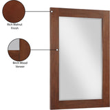 Monad Glass Contemporary Mirror - Elegant Birch Wood Design, Perfect for Any Room or Vanity Setup
