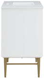 Modernist Quartz Bathroom Vanity with Elegant White Finish and Contemporary Gold Accents Design