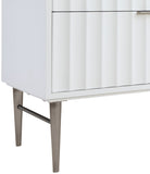 Modernist Quartz Bathroom Vanity with Elegant White Finish and Contemporary Gold Accents Design