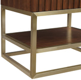 Monad Carrara Marble Contemporary Bathroom Vanity with Brushed Gold Base and Elegant Design