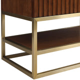 Monad Carrara Marble Contemporary Bathroom Vanity with Brushed Gold Base and Elegant Design