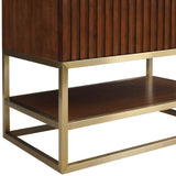 Monad Carrara Marble Contemporary Bathroom Vanity with Brushed Gold Base and Elegant Design