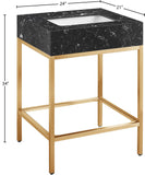Marmo Contemporary Bathroom Vanity with Elegant Artificial Marble and Stylish Stainless Steel Base