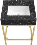 Marmo Contemporary Bathroom Vanity with Elegant Artificial Marble and Stylish Stainless Steel Base