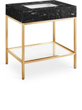 Marmo Contemporary Bathroom Vanity with Elegant Artificial Marble and Stylish Stainless Steel Base