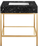 Marmo Contemporary Bathroom Vanity with Elegant Artificial Marble and Stylish Stainless Steel Base