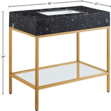 Marmo Contemporary Bathroom Vanity with Elegant Artificial Marble and Stylish Stainless Steel Base