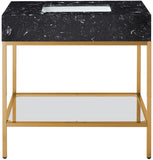 Marmo Contemporary Bathroom Vanity with Elegant Artificial Marble and Stylish Stainless Steel Base