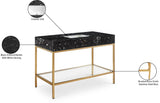 Marmo Contemporary Bathroom Vanity with Elegant Artificial Marble and Stylish Stainless Steel Base