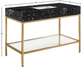 Marmo Contemporary Bathroom Vanity with Elegant Artificial Marble and Stylish Stainless Steel Base