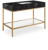 Marmo Contemporary Bathroom Vanity with Elegant Artificial Marble and Stylish Stainless Steel Base