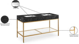 Marmo Contemporary Bathroom Vanity with Elegant Artificial Marble and Stylish Stainless Steel Base
