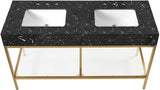 Marmo Contemporary Bathroom Vanity with Elegant Artificial Marble and Stylish Stainless Steel Base