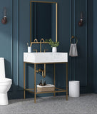 Marmo Contemporary Bathroom Vanity with Elegant Artificial Marble and Stylish Stainless Steel Base