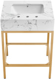 Marmo Contemporary Bathroom Vanity with Elegant Artificial Marble and Stylish Stainless Steel Base