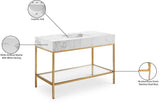 Marmo Contemporary Bathroom Vanity with Elegant Artificial Marble and Stylish Stainless Steel Base