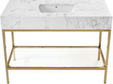 Marmo Contemporary Bathroom Vanity with Elegant Artificial Marble and Stylish Stainless Steel Base