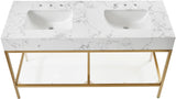 Marmo Contemporary Bathroom Vanity with Elegant Artificial Marble and Stylish Stainless Steel Base