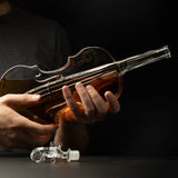 Glass Violin Decanter, Mahogany Base - 1000 ML