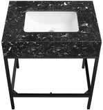 Marmo Contemporary Bathroom Vanity with Elegant Artificial Marble and Stylish Stainless Steel Base