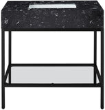 Marmo Contemporary Bathroom Vanity with Elegant Artificial Marble and Stylish Stainless Steel Base