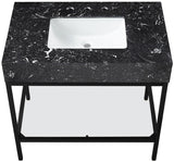 Marmo Contemporary Bathroom Vanity with Elegant Artificial Marble and Stylish Stainless Steel Base