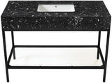 Marmo Contemporary Bathroom Vanity with Elegant Artificial Marble and Stylish Stainless Steel Base