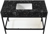Marmo Contemporary Bathroom Vanity with Elegant Artificial Marble and Stylish Stainless Steel Base