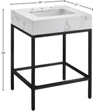 Marmo Contemporary Bathroom Vanity with Elegant Artificial Marble and Stylish Stainless Steel Base