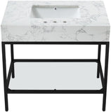 Marmo Contemporary Bathroom Vanity with Elegant Artificial Marble and Stylish Stainless Steel Base