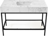 Marmo Contemporary Bathroom Vanity with Elegant Artificial Marble and Stylish Stainless Steel Base