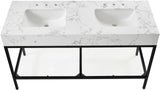 Marmo Contemporary Bathroom Vanity with Elegant Artificial Marble and Stylish Stainless Steel Base