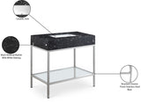 Marmo Contemporary Bathroom Vanity with Elegant Artificial Marble and Stylish Stainless Steel Base