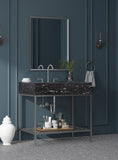 Marmo Contemporary Bathroom Vanity with Elegant Artificial Marble and Stylish Stainless Steel Base